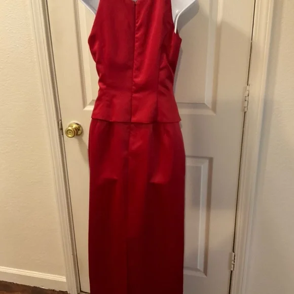 Michaelangelo Red Satin Gown - Picture 3 of 16